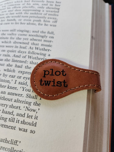 Plot Twist Magnetic Leather Bookmark